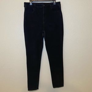 American Eagle High Waisted Super Strech Skinny Jeans Black Denim 16